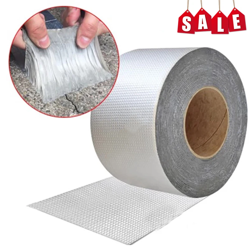 Aluminum Foil Butyl Rubber Tape Self Adhesive High Temperature Resistance Waterproof For Roof Pipe Repair Stop Leak Sticker |
