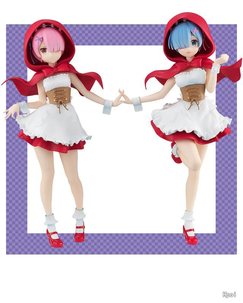 Re: Zero Hajimeru Isekai Seikatsu Rem/Ram Red Hood Ver. ПВХ кукла Фигурка Коллекционная Фигурка модель игрушка подарок