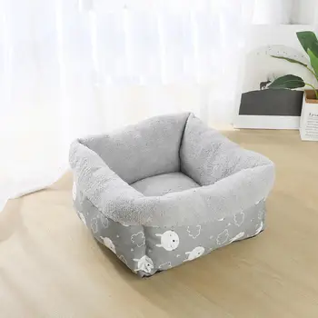

New Winter Plus Velvet Warm Printing Dog's Nest Square Cat's Nest Pet's Nest Small Dog's Nest Pet Mat