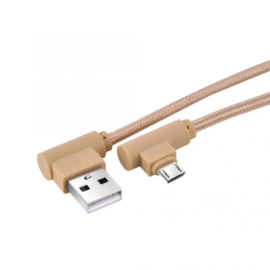 90 градусов под прямым углом Micro USB порт кабели нейлоновый Плетеный usb кабель для зарядки и синхронизации для телефонов Android планшет устройство для ПК