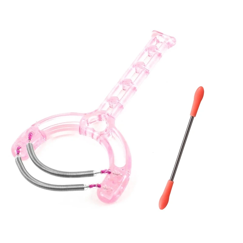

2 Pcs Epilator Handle, Thin Bristle Face 2 Spring Pink Silver & Orange