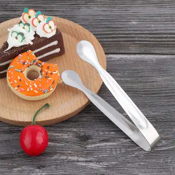 

2pcs/set Sugar Clamp Tongs Stainless Steel Clip Ice Cube Coffee Bar Buffet Kitchen Spoon practical home accessories