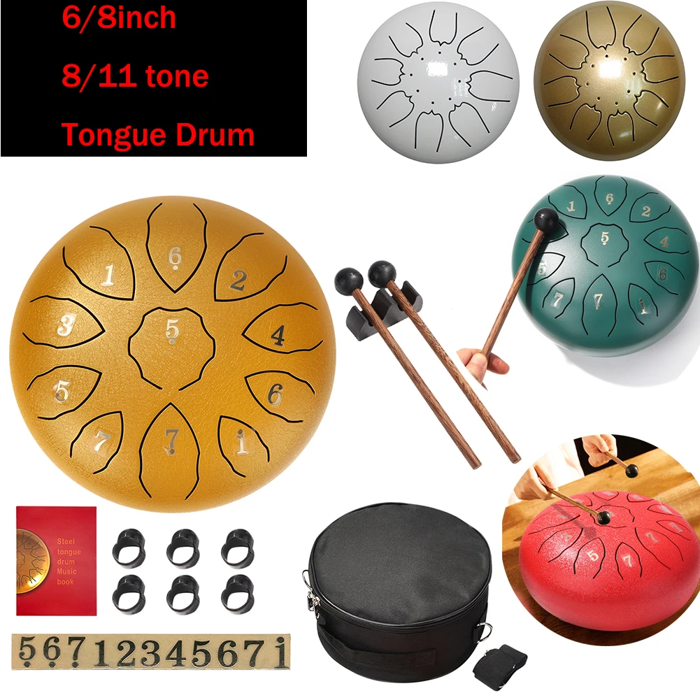 6-дюймовый 8/11 настраиваемый барабан 8-дюймовый ручной бак с барабанной палочкой