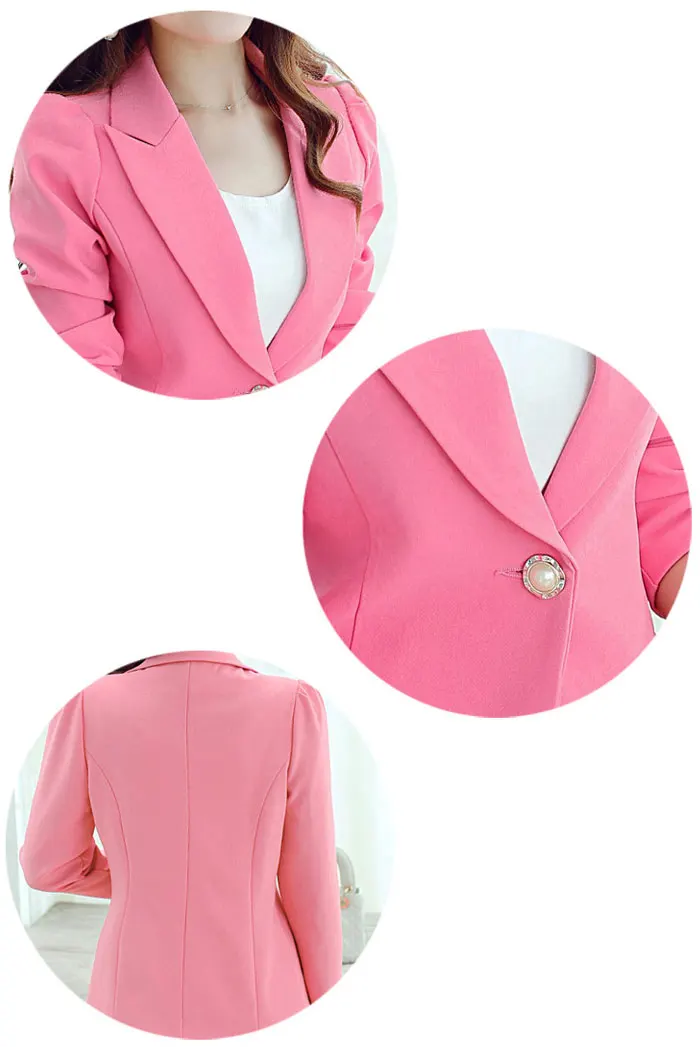 Women Jacket Blazer Sky Blue Slim Fit Long Sleeve Single Button Coat Slim Office Lady Jacket Female Tops Blazer Feminino