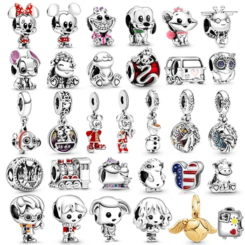 

2Pcs/Lot Cartoon Stitch Bruto Cute Cat Charm Beads Fit Original Pandora Charms Bracelets Trinket Jewelry for Women DIY Gift