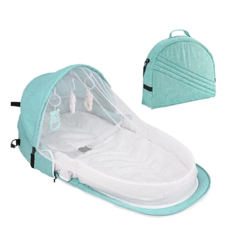 5Pcs Portable Bed Foldable Baby Bed Travel Outdoor Diaper Change Bed Mosquito Net Breathable Infant Sleeping Basket 3 Colors