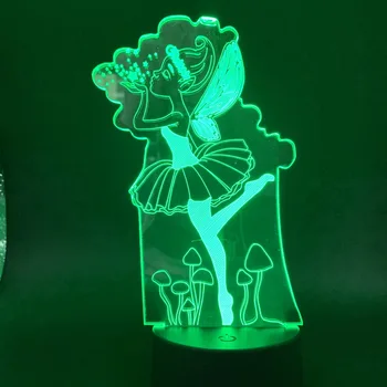 

3D Night Light Led Fairy For Girl Color Changing Lamp Indoor Night Light Led For Children USB 3D Visual Night Lamp Girl's gift