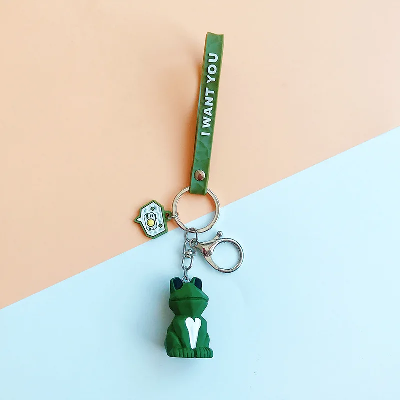 frog Модный милый брелок для ключей динозавры брелок для ключей Кот модный мультяшный брелок креативная автомобильная сумка для телефона и ключа кольцо - Цвет: frog