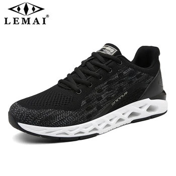 

LEMAI 2019 Autumn men's flying woven breathable sports shoes wild casual men's flat running shoes