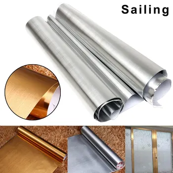

PVC Metallic Stainless Steel Wallpapers Waterproof Durable Sticker Crafts Appliances Cupboard Decoration Papers 60CM* 3M