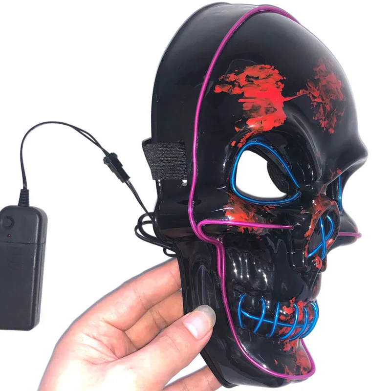 Светодиодный светильник GLE для Хэллоуина маска лица неоновая косплея ужасов