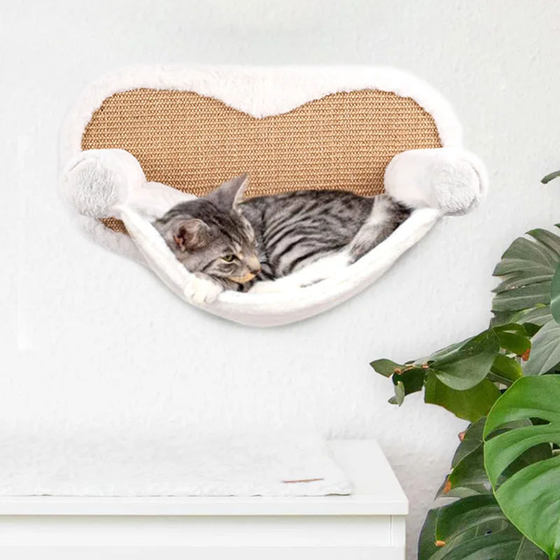 Cat-Climbing-Frame-Plush-Cat-Hammock-Lounger-For-Cats-Kittens-Wall-Mounted-DIY-Pet-Furniture-Anti.jpg Macskás Hegymászó Keret Plüss Macska Függőágy -Társalgó Macskákhoz Cica Falra Szerelt Barkács Kisállat -Bútorok Karcolásos Macska Lógó Ágyak Alvás - Image 3
