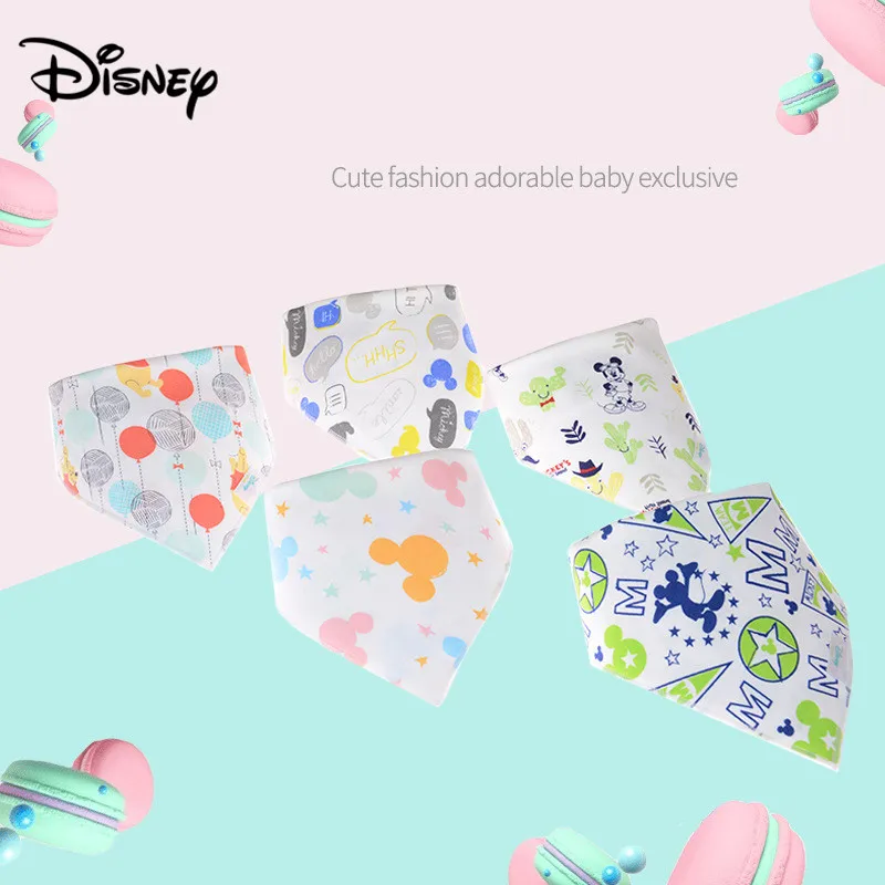 Disney baby saliva полотенце хлопковый нагрудник детский нагрудник с мультяшным принтом двойное треугольное полотенце детское слюнявное полотенце