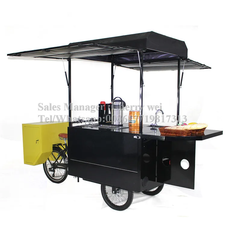 Triciclo de café ambulante/bicicleta de comida móvil callejera/carrito de  comida Triciclo de bicicleta de carga - AliExpress