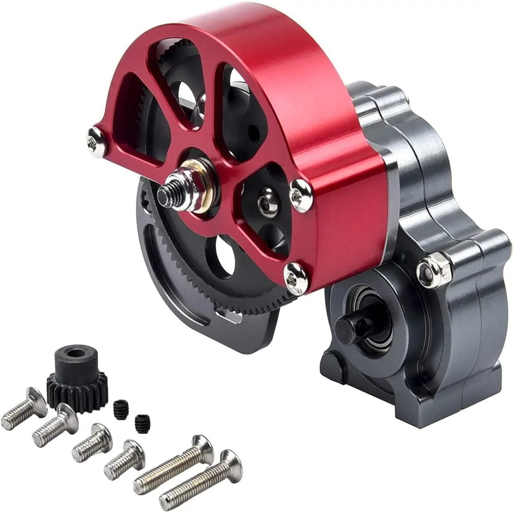 RC Car Metal Gearbox Transmission with Motor Gear/Protective Cover for 1/10 Rock Crawler SCX10 Truck Upgrade Parts
