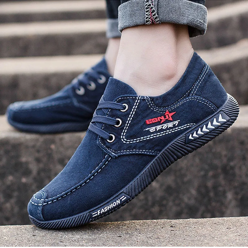 Men Shoes 2021 New Denim Canvas Shoes Men Sneakers Breathable Men Casual Shoes Male Lace-up Tenis Masculino Zapatos De Hombre - Image 4