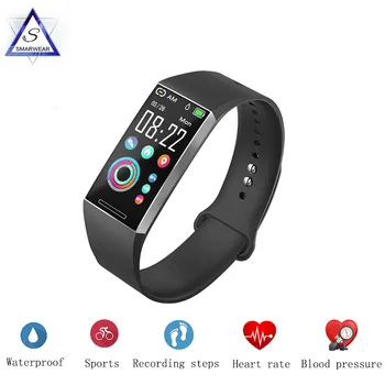 

New S18 Smart Bracelet 1.14 Inch Color Screen Waterproof Blood Pressure Heart Rate Sports Watch APP H Band Pedemetor Fitness Mi