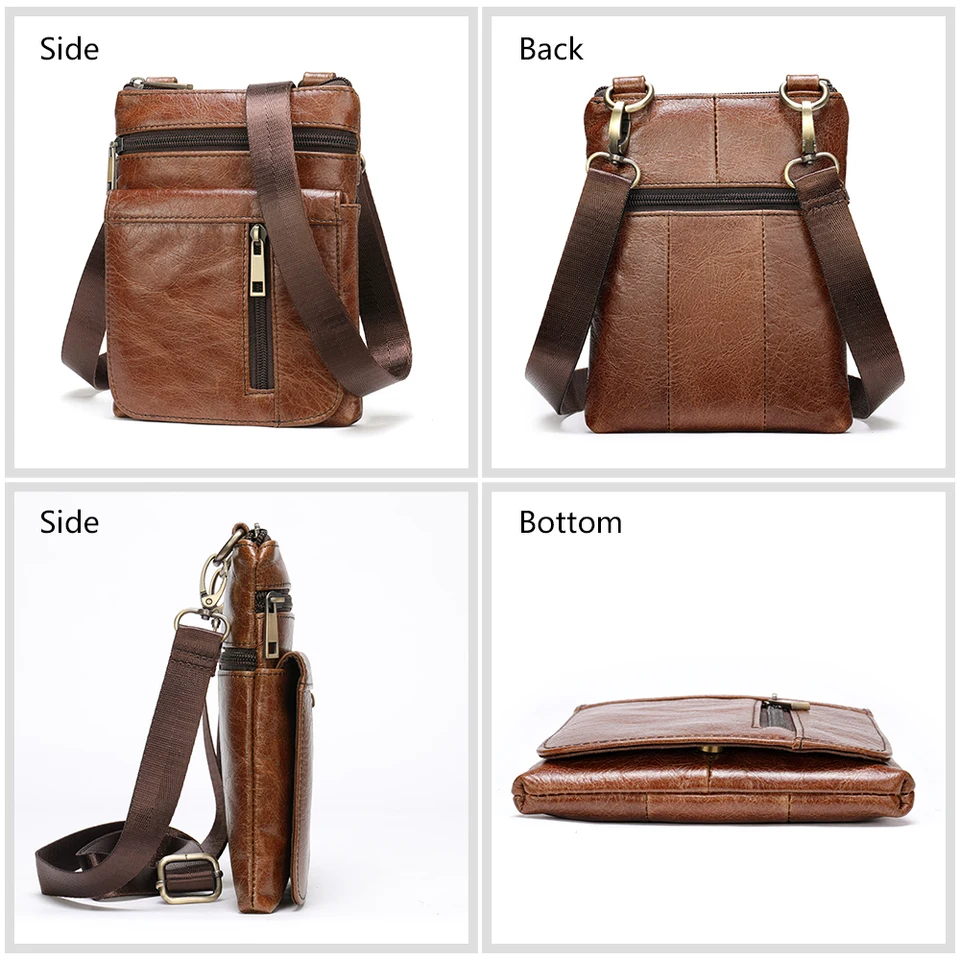 WisePoint Women's Crossbody Bag - PU Leather, Adjustable Strap, Small Shoulder Bag, Brown/Black - View #11
