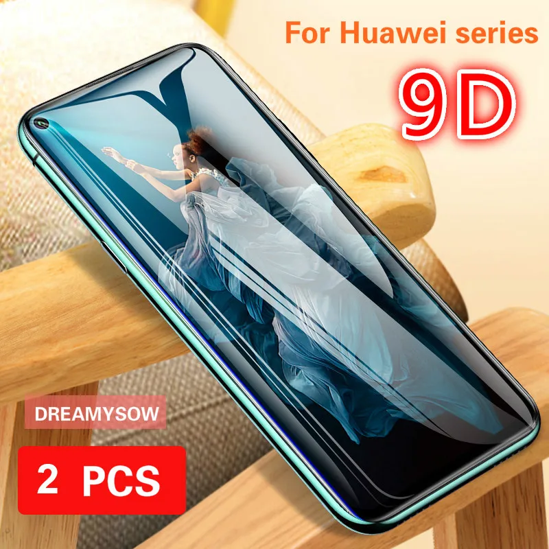 

2PCS 9D Screen Protector For Huawei Honor 9X 20 Pro P Smart Plus Nova 5 Mate 30 Lite P30 P20 Pro Tempered Glass Full Cover Film