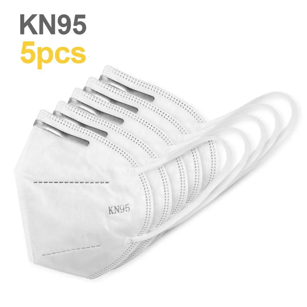 

5pcs KN95 Mask Disposable Face Mask 3-Layer 95% Filtration Breathable Masks Protective Face Masks Anti Dust as FFP3 FFP2 N95