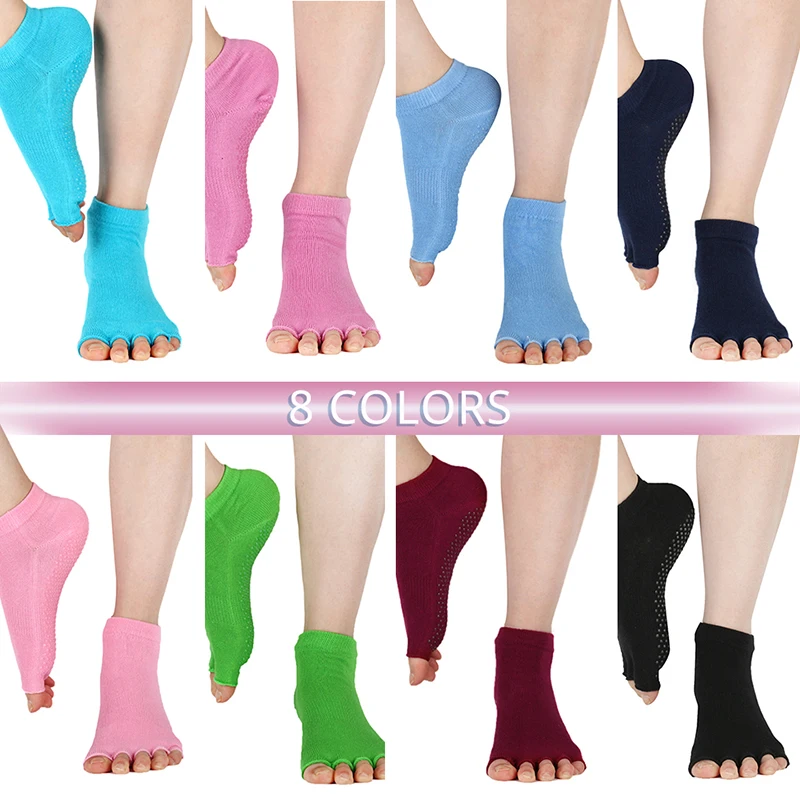 Durable Trampoline Ankle Grip Yoga Pilates Gymnastics Socks Anti-Slip Two Pairs