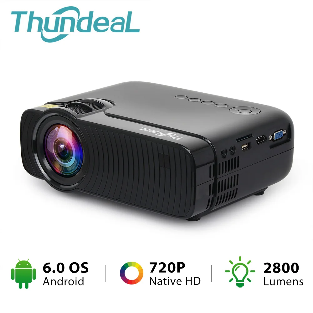 ThundeaL TD30 Max проектор 1280*720 опционально Android 6 0 WiFi Bluetooth HD мини светодиодный 2800 люмен