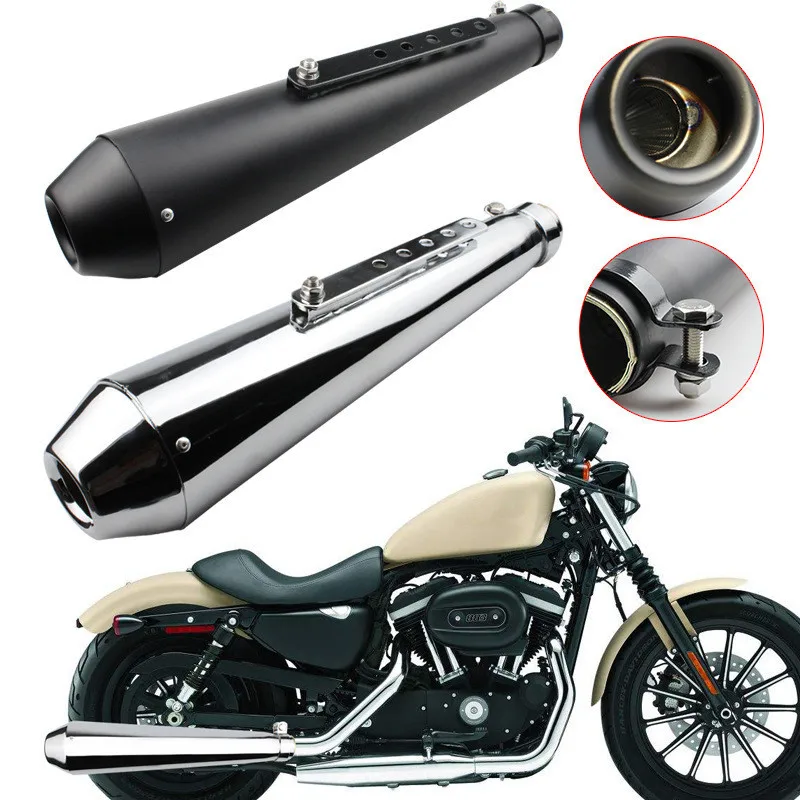 Выхлопная труба для мотоцикла Cafe Racer с скользящим кронштейном матовая черная