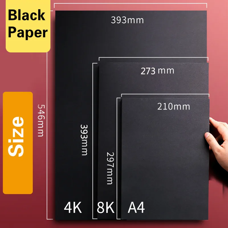Blank Black Paper Graffiti DIY Handmade Paper A4 80g 180g 230g Craft Paper  Cardboard Blank Hand Drawing Sketch Paper