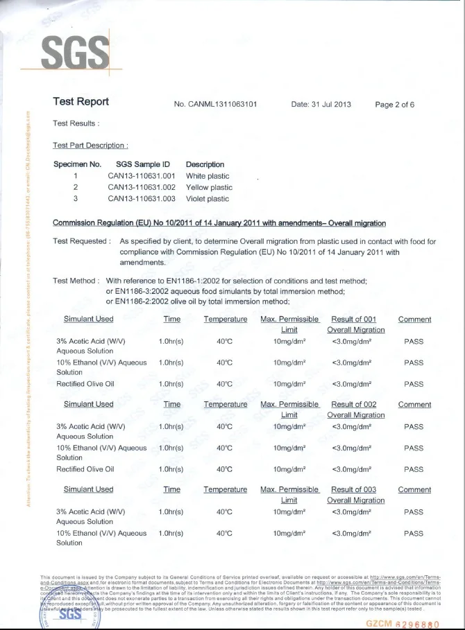 plastic fondant mold SGS Testing report_2