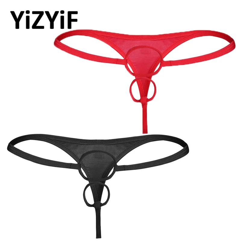 Мужские Трусы стринги из лакированной кожи трусы бикини с отверстием для пениса