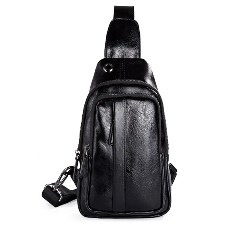 

2019 new casual men's chest bag multi-function shoulder bag business Korean version of the headset hole Messenger bag
