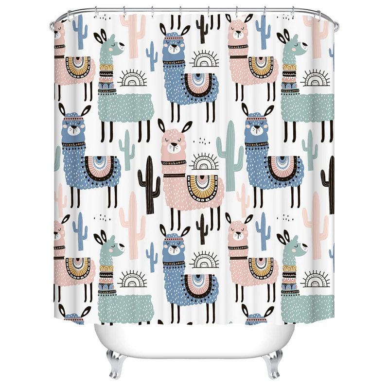 3d shower curtains bathroom curtain mildew proof fabric bath screen for bathroom home decor cartoon cat cortinas de bano DW194 - Цвет: D0604