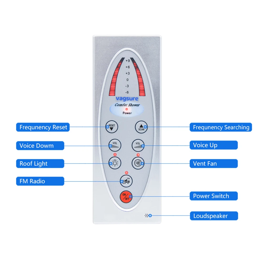 Серебряная прямоугольная FM радио душевая кабина комплект контроллера включает