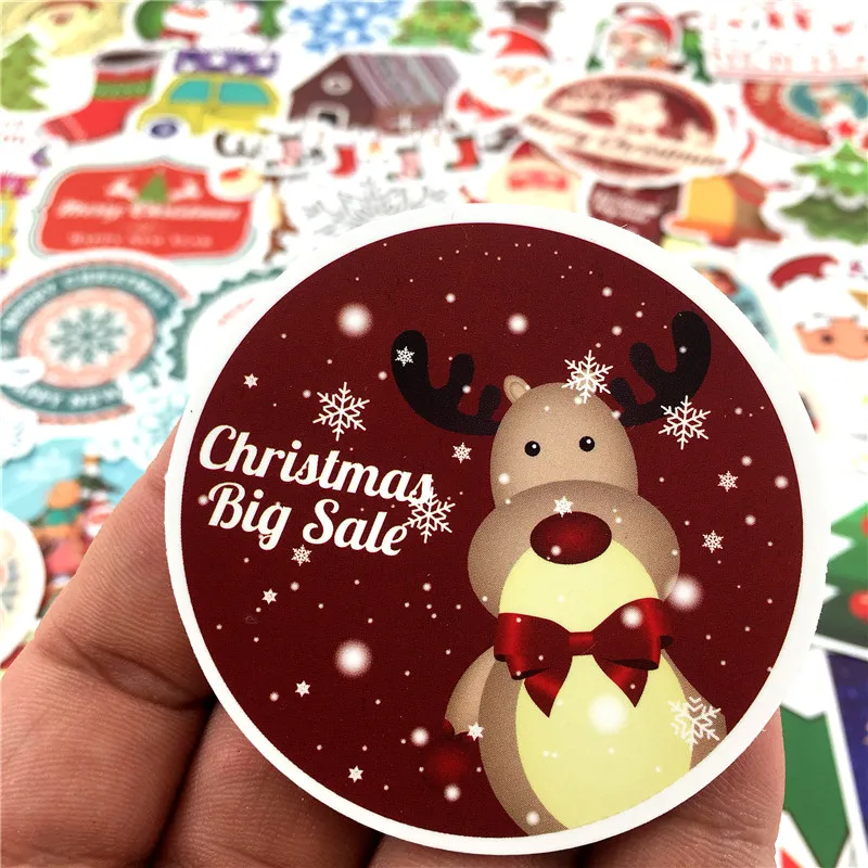 100 шт./компл. Merry Christmas наклейки уличные каракули стикер набор на Рождество День Водонепроницаемая наклейка из ПВХ
