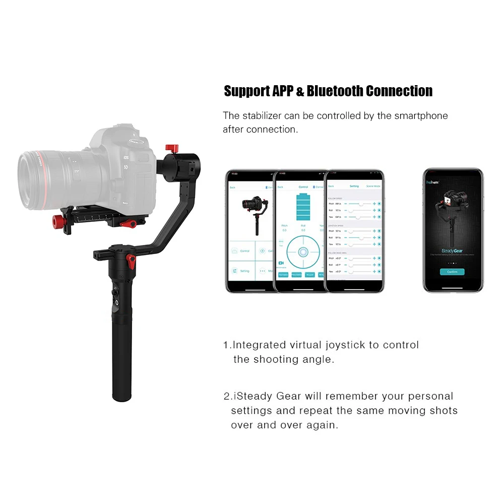 Hohem iSteadyGear Z Kit ручной Стабилизатор камеры Gimbal двойная ручка управления с Bluetooth подключение анти-встряхивание фотографии