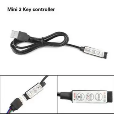 Bluebooth 4,0 USB Светодиодные ленты светильник s цветная(RGB) RF Музыка Пульт дистанционного управления для RGB SMD 3528 5050 Светодиодные ленты светильник ТВ Подсветка DC 5V - Цвет: 3key controller