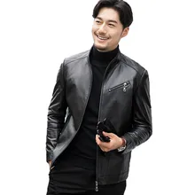 Куртка из натуральной кожи, весенне-осенняя мужская куртка из настоящей овчины, Мужская Уличная бейсбольная куртка, Chaqueta FSBAQS001 MY1827