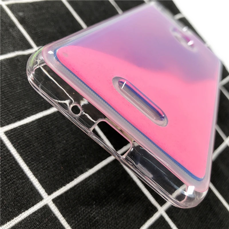Светящийся неоновый песочный чехол для Xiaomi Redmi 6 Pro Note 5 7 силиконовый чехол светится в темноте жидкий Блестящий песок чехлы