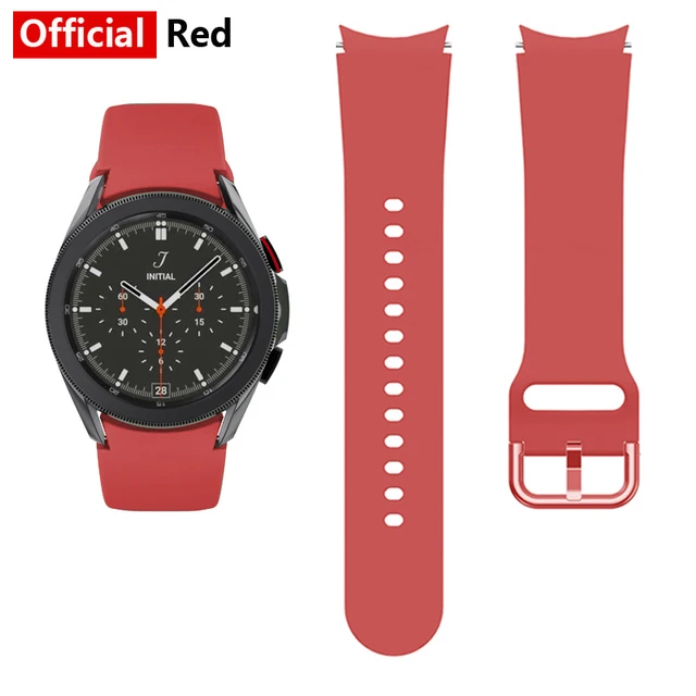20mm watch Band For Samsung Galaxy Watch 4 classic 46mm 42mm smartwatch Silicone Sports Bracelet Galaxy Watch 4 44mm 40mm Strap official Red