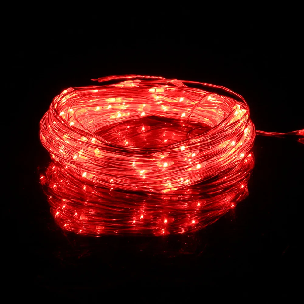 20M 200LED Copper Wire LED Light Garland DC12V Outdoor LED String Lights Christmas Wedding Party Decorative Lights Red or Yellow