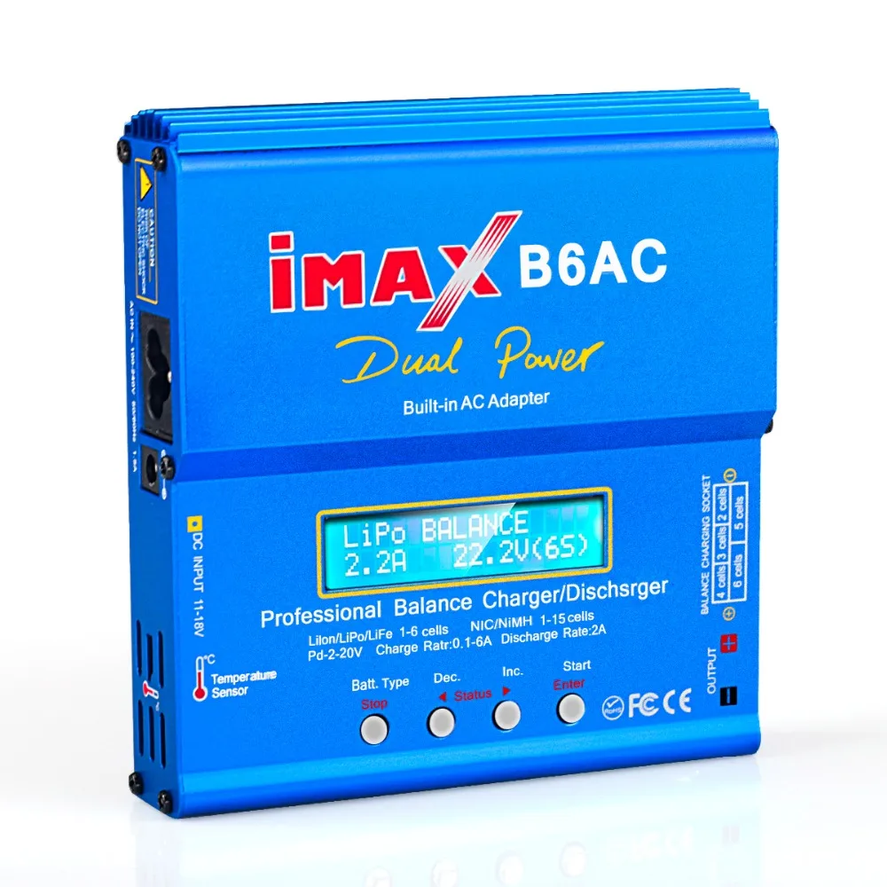 Новый iMAX B6 AC 80 Вт B6AC Lipo NiMH 3S/4S/5S RC зарядное устройство + EU/US разъем питания|Зарядные