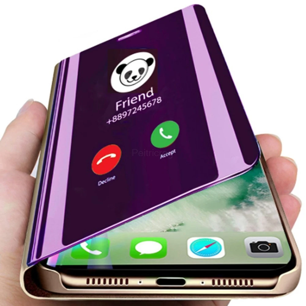 Флип-чехол для смартфона Huawei Honor Y6/Y7/Y9/8X/9X/P20/P30Lite/PSmart Mate 10/20/30 зеркальный |