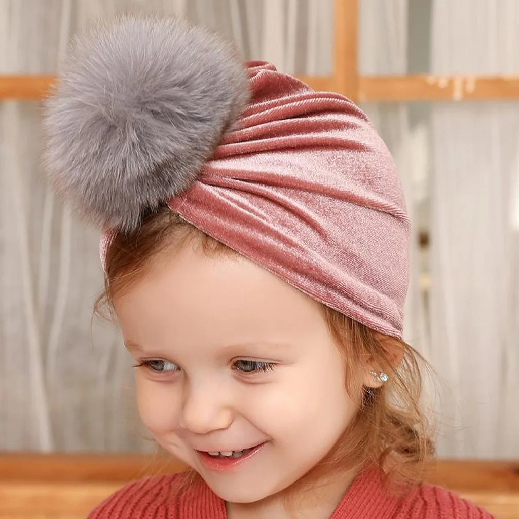 Милая Детская шапка-бини, 10 см, шапка с бубоном, бархатная модная твердая шляпа для девочек и мальчиков, модные шапки, милая шапка, шапка для женщин