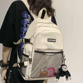 

Women Mesh Nylon Boy Backpack Trendy Student College Men School Bags Cool Girl Kawaii Backpack Male Fashion Book Bag Ladies Best