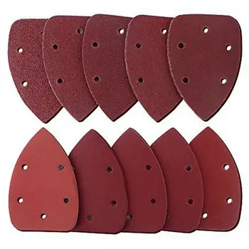 

50pcs/set Triangle Sandpaper Mouse Palm Sander Paper Sheet 5 Holes Hook Loop 40-800#Grit For DIY Polishing Abrasive Tools