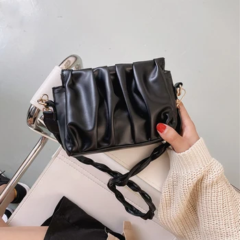 

PU Leather Shoulder Bag Luxury Handbag For Women Designer Retro Cloud Pouch Bag Female Popular Simple Crossbody Totes Armpit Bag