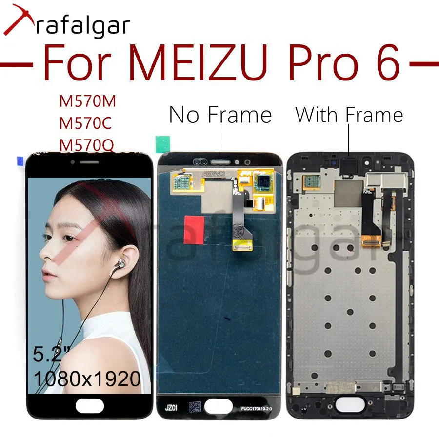 

AMOLED Screen For Meizu Pro 6 LCD Display Touch Screen Assembly For Meizu Pro 6 LCD Pro6 M570M M570C M570Q M570H Screen Replace