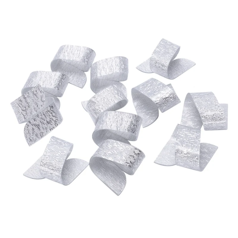 ELEG-12Pcs кольца для салфеток красота специальный нерегулярный пластиковый держатель для салфеток для свадебного отеля - Цвет: Silver