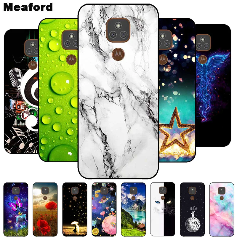 Funda trasera de silicona para Moto, carcasa de mármol suave para Motorola Moto E7 Plus, E7 Plus, E7Plus E 7 + Capa