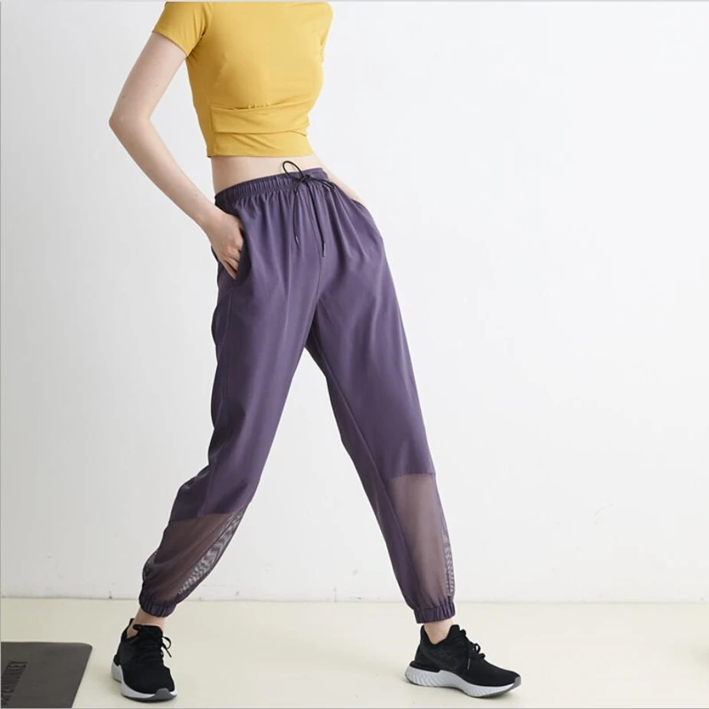 

Baggy Sweatpants Women Summer 2020 High Waist Mesh Patchwork Joggers Sweat Pants Loose Casual Quick Dry Trousers Thin Breathable